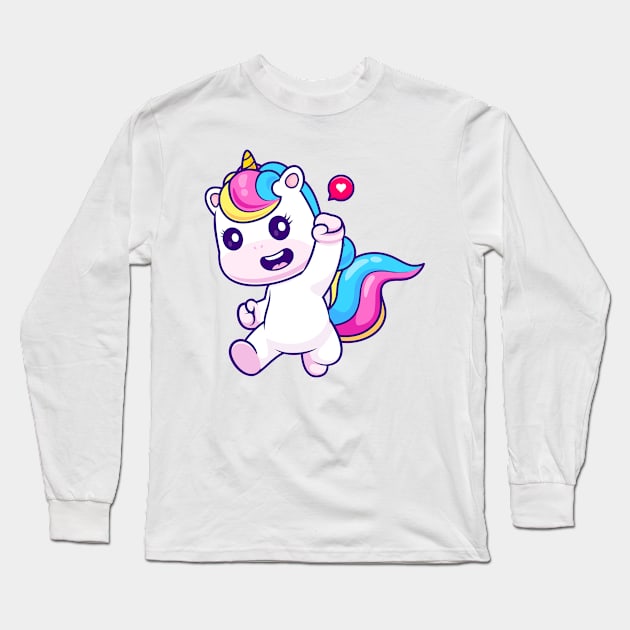 Unicorn raised her hand and determined Long Sleeve T-Shirt by Thumthumlam